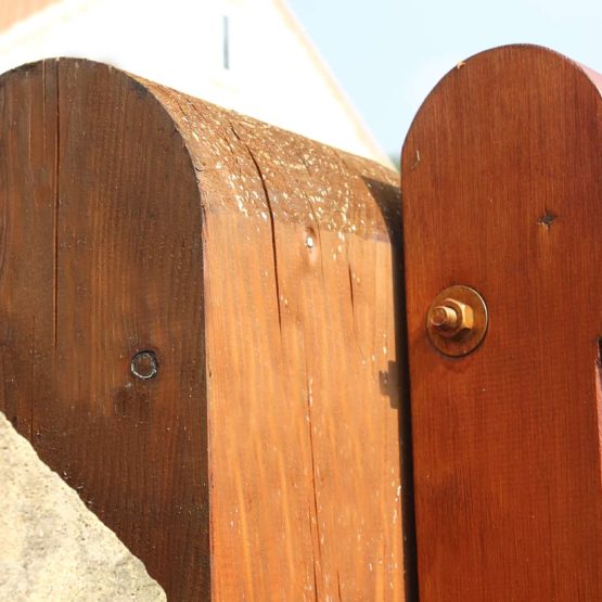 gate post with round top
