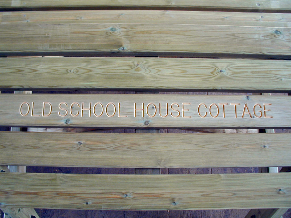 inscribed picnic table