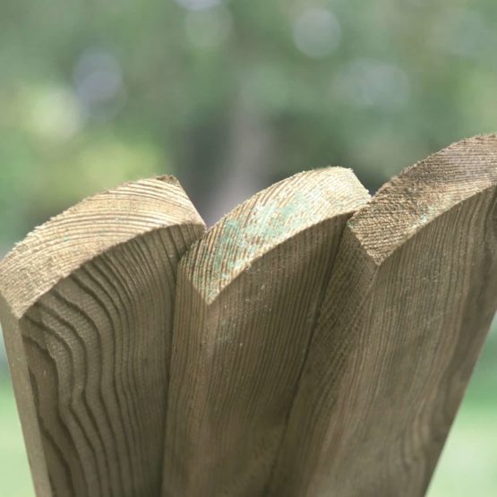 rounded picket fencing