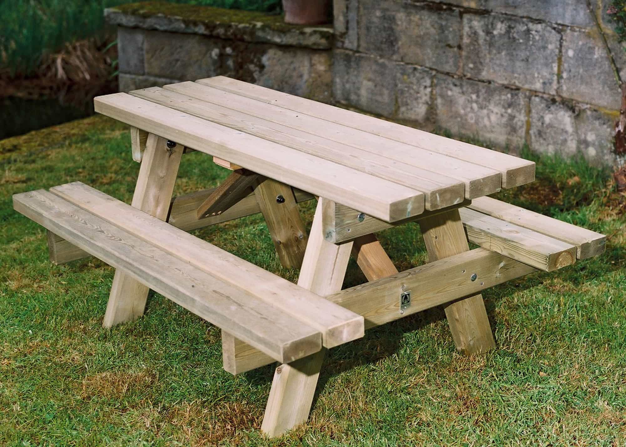 Small wood picnic table